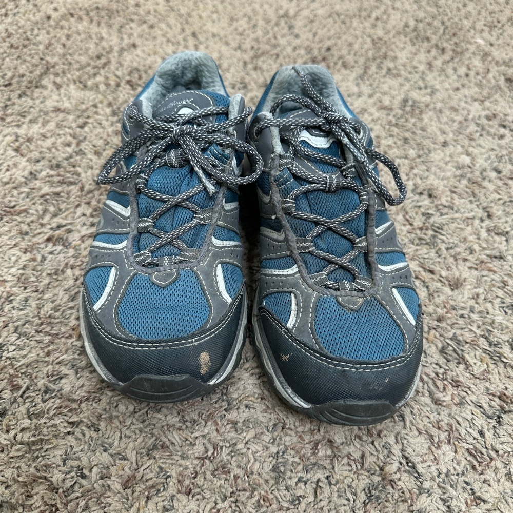 Eddie Bauer Dr. Scholl Womens Blue Grey Vibram Sole Hiking Shoes Sneakers READ 8